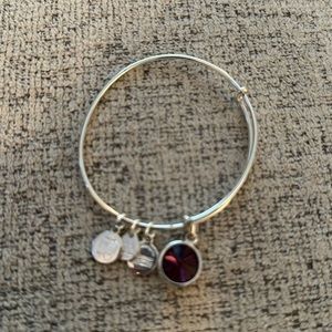 Alex and ani purple stone bracelet- silver